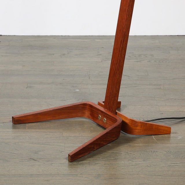 1950s Mid-Century Modernist Teak Bentwood Sculptural Floor Lamp With Diffuser For Sale - Image 5 of 18