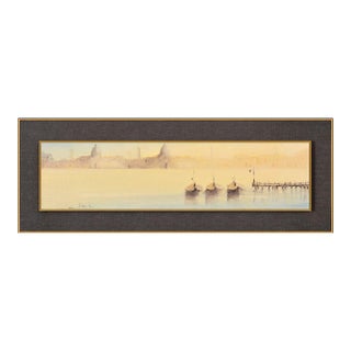 Mid 20th Century Trio in the Harbor, Giorgio Baik For Sale