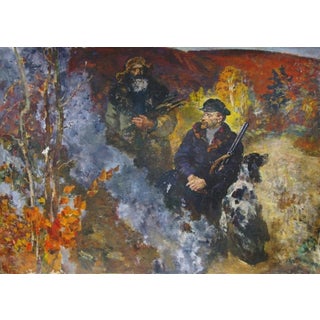 Lenin Portrait Painting, Original Socialist Realism Soviet Art, 1970s 140-198 For Sale