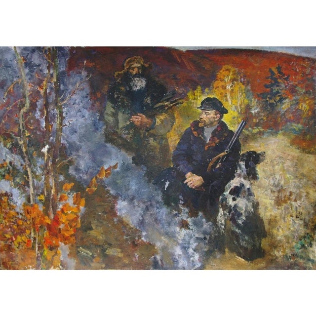 Lenin Portrait Painting, Original Socialist Realism Soviet Art, 1970s 140-198 For Sale