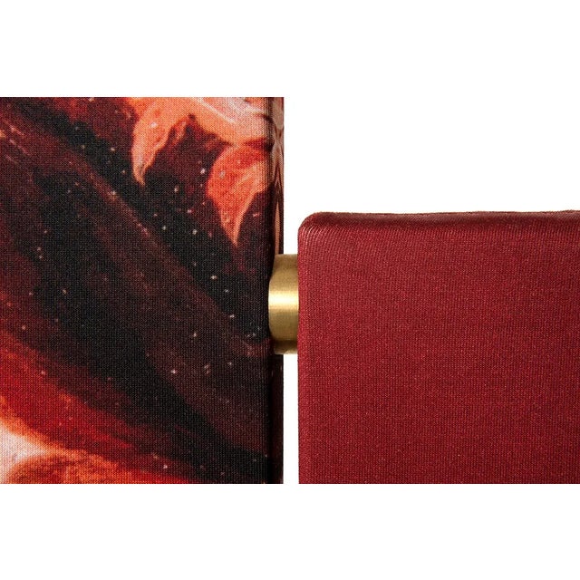 Kazimir Screen Type A in Yellow with Floral Pattern on Black by Julia Dodza for Colé For Sale - Image 6 of 11