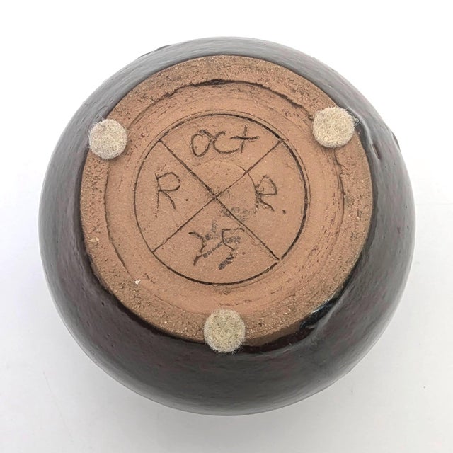 1975 Artist Signed Glazed Stoneware Bud Vase For Sale - Image 10 of 11