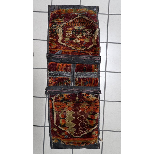 1920s, Handmade Antique Collectible Persian Kurdish Saddle Bag Rug For Sale - Image 14 of 14