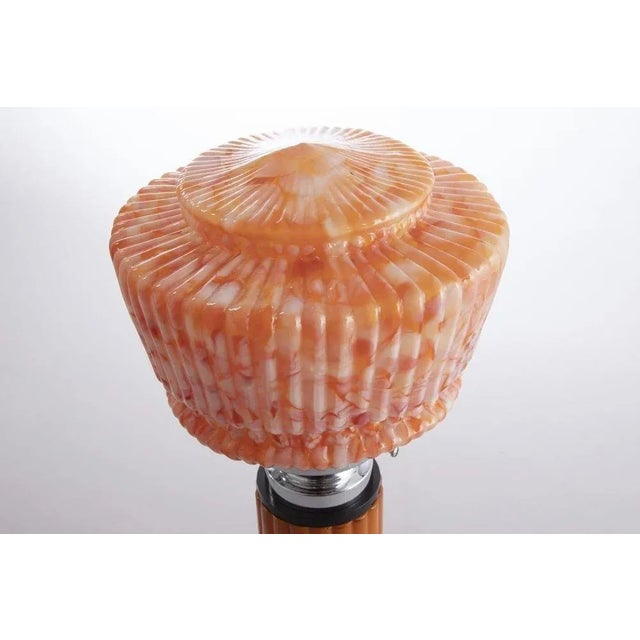 Art Deco Table Lamp with Phenolic Column and Glass Shade, 1930s For Sale - Image 6 of 11