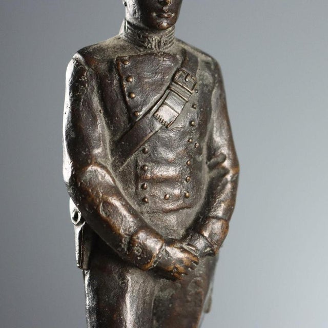 Bronze Carabiniere with Red Porphyry Base For Sale - Image 4 of 8
