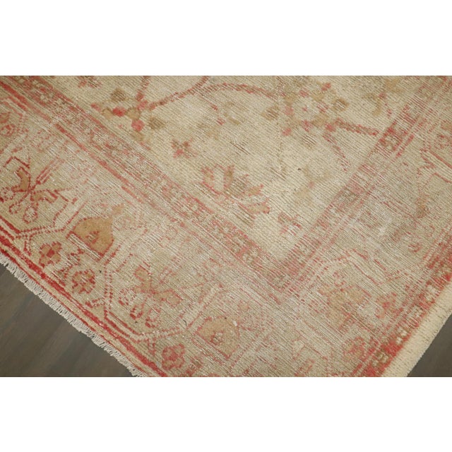 Traditional Antique Zabihi Collection Large Square Turkish Ghiordes Worn Rug - 12'4" x 13'10" For Sale - Image 3 of 10