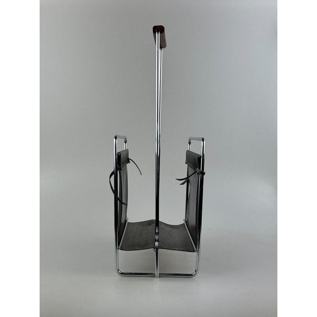 1970s Mid-Century Newspaper Stand in Metal and Teak, 1970s For Sale - Image 5 of 15