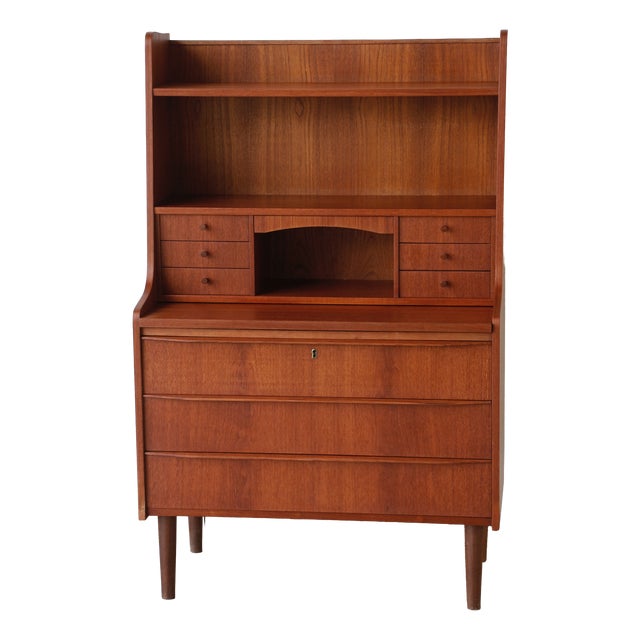 Vintage Scandinavian Teak Secretary, Denmark, 1960s For Sale