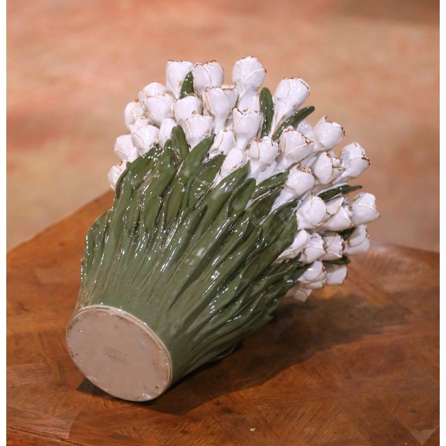 Ceramic 19th Century French Desvres Majolica Rose Cachepot Jardinière For Sale - Image 7 of 8