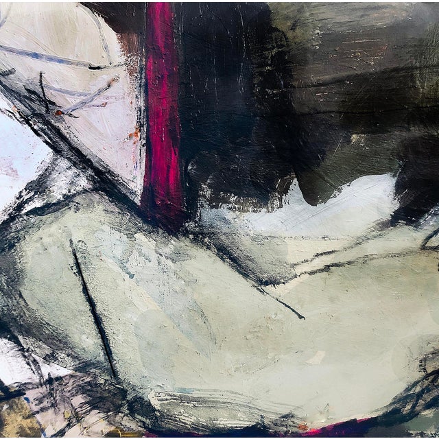 Moody Mysterious Nude Woman Reclining Amidst Large Trees in the Woods Original Painting For Sale In Portland, ME - Image 6 of 6