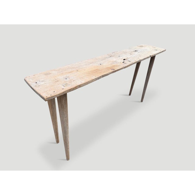 Contemporary Andrianna Shamaris St. Barts Teak Wood Console Table For Sale - Image 3 of 18