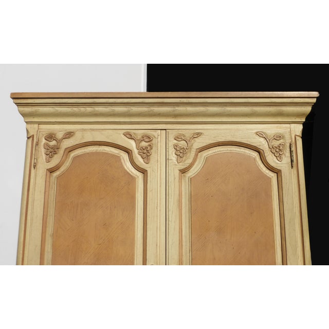 French Country Cottage Thomasville Ornate Off White Armoire Chairish