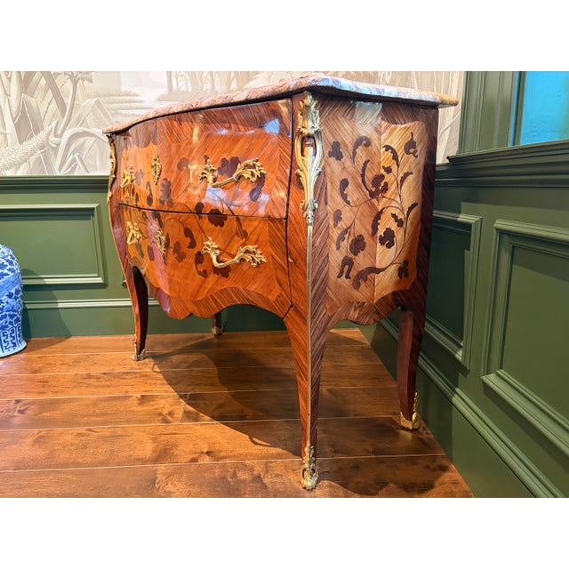Mid 18th Century Louis XV Marquetry and Parquetry Commode, Stamped C. Wolff Jme For Sale - Image 11 of 13