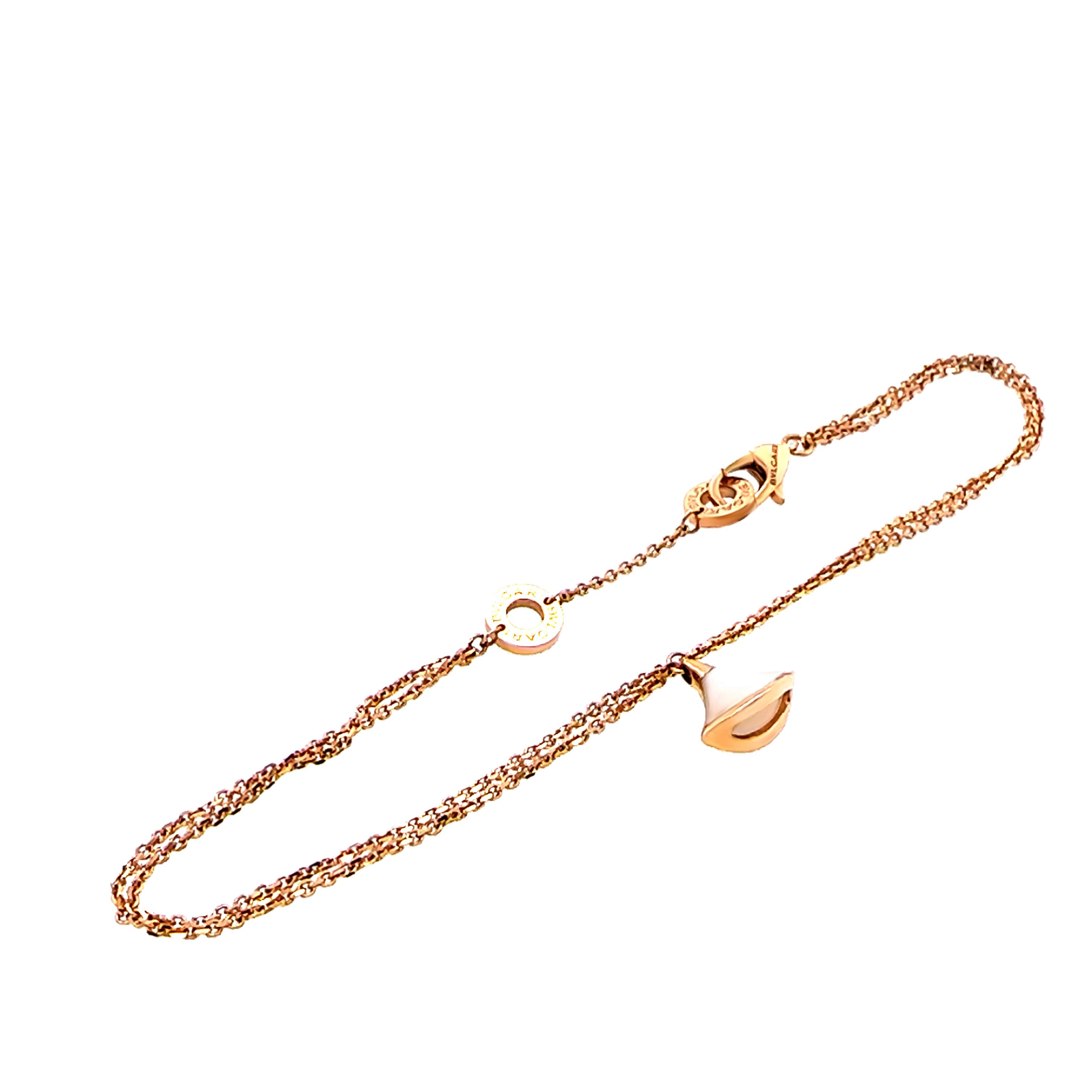Bvlgari Divas' Dream 18ct Rose Gold Mother-of-Pearl Bracelet 3.93g