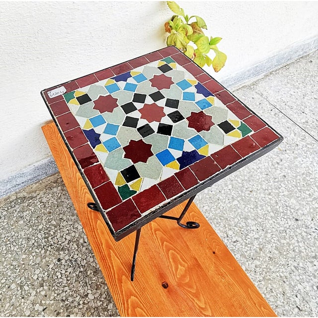 Not Yet Made - Made To Order Square Handmade Black & Gray Coffee Table With Mosaic Artwork For Sale - Image 5 of 6