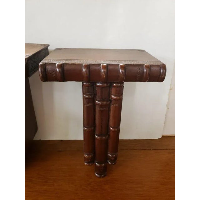 1970s Pair of Circa 1970 Wooden Charles Dickens Wall Brackets For Sale - Image 5 of 8