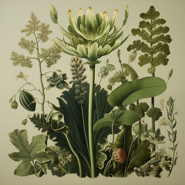 English Dark Green Antique Botanical Garden Study No. 18 - Natural History Fine Art Print For Sale - Image 3 of 4