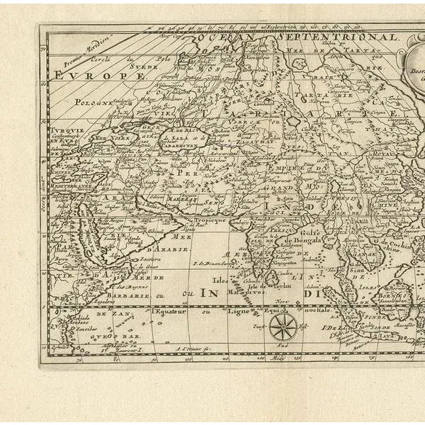 Antique Map of Asia by Sanson, 1705 For Sale - Image 3 of 10