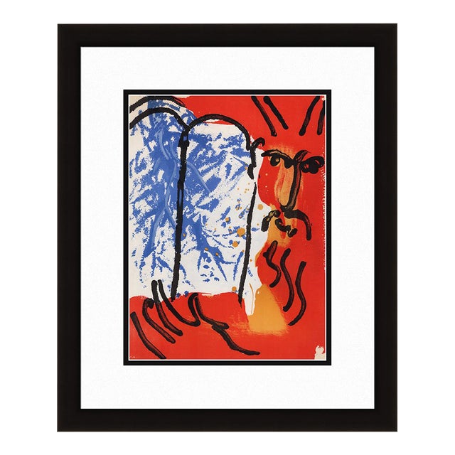 1956 Marc Chagall Lithograph Moses Framed For Sale