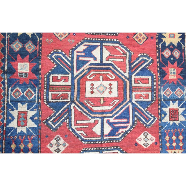 Late 19th Century Antique Karabagh Kazak Caucasian Rug For Sale - Image 5 of 16