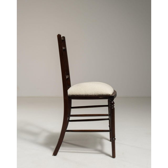 19th Century France Edwardian Brown Wood Lounge Chair For Sale - Image 4 of 10