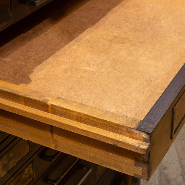 Wood Early 20th C. Eleven Drawer Flat File Cabinet c.1940 For Sale - Image 7 of 12
