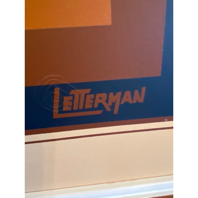 1980s Geometric Op Art Oil Painting by Letterman, Framed Chairish