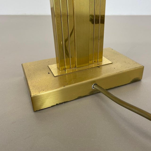 Hollywood Regency Brass and Acrylic Glass Table Light from WKR Lights, Germany, 1970s For Sale - Image 16 of 18
