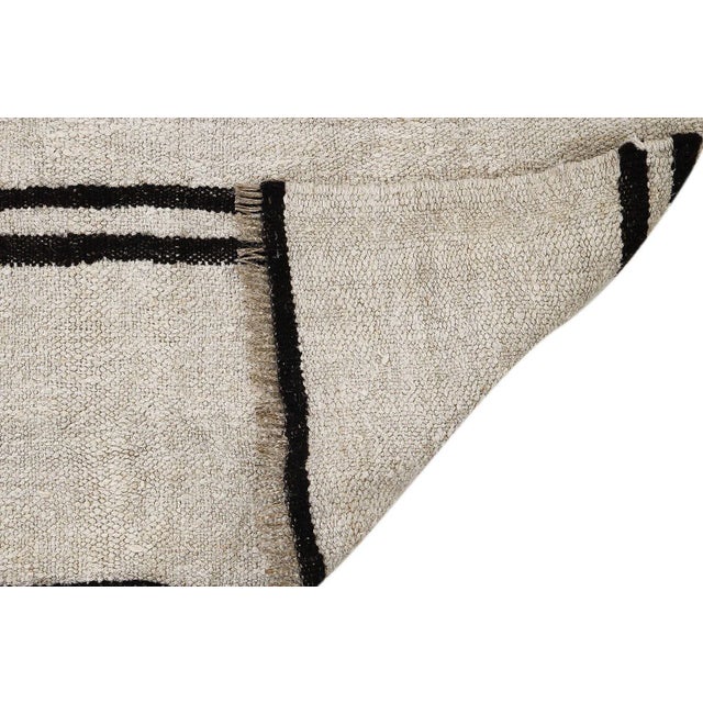 Mid 20th Century Mid 20th Century Small Vintage Hemp Kilim Rug For Sale - Image 5 of 7