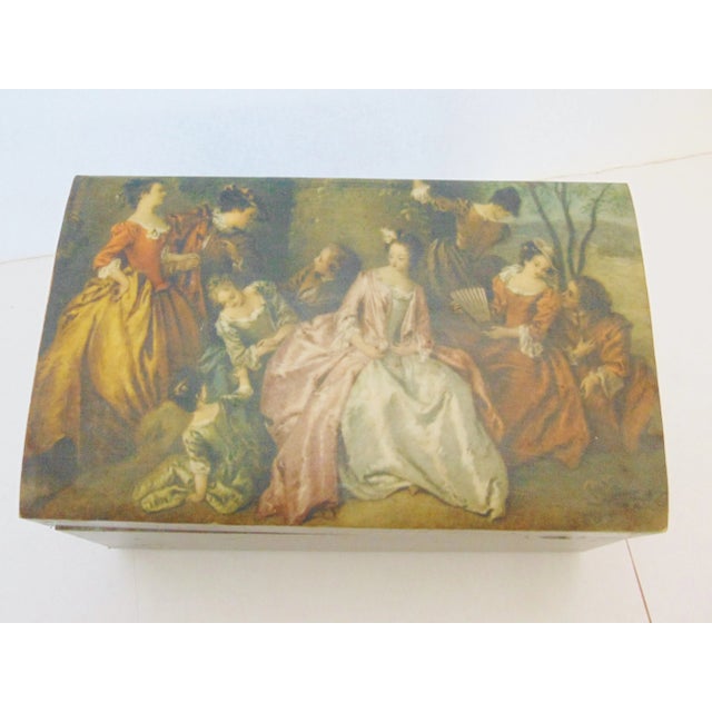 French French Style Scenic Silver Gilt Dresser Box For Sale - Image 3 of 6