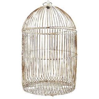Large 19th Century Wire Frame Decorative Bird Cage, 1890 For Sale