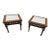 A Pair of Mid Century French-Style Mahogany and Marble-Topped End Tables For Sale