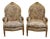 French Louis XVI Giltwood Bergere Armchairs, Set of 2 For Sale