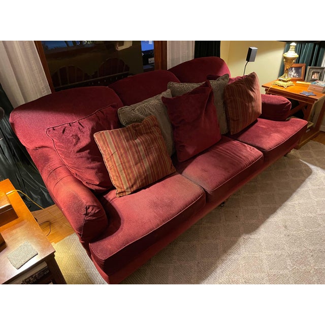 1990s Henredon Couch With Seven PIllows Chairish