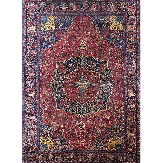 1920s Antique Persian Sarouk Area Rug 11’9″ X 16’4″ For Sale - Image 13 of 13