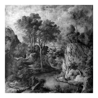 14" X 14" Grisaille Landscape Original Print 16th Century Style / Black and White For Sale
