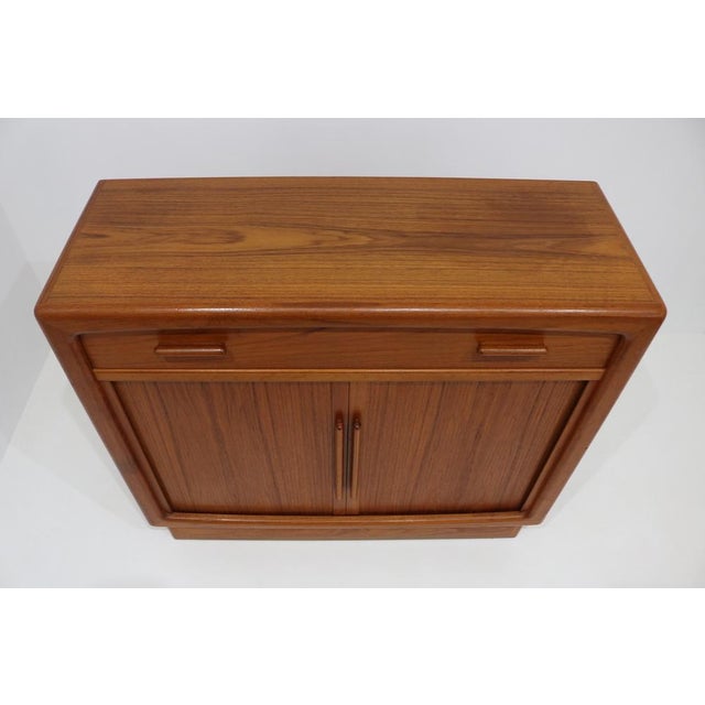 Mid-Century Modern Mid-Century Danish Teak Cabinet with Tambour Doors and Drawer from Dyrlund, 1960s For Sale - Image 3 of 18