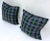Pair of vintage plaid tartan pillows. Down fill and Zipper closure.