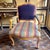 Custom Vintage Jewel Stripe Abergine French Imprt Velvet Silk Fabric Accent Chair For Sale - Image 11 of 11