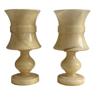 Vintage Alabaster Lamps, 1960s, Set of 2 For Sale
