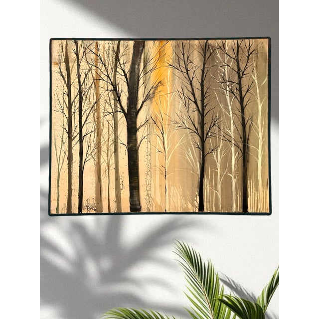Mid-Century Modern Original Lee Reynolds Painting | Mid-Century Modern Landscape | 60x42x4 For Sale - Image 3 of 11