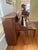 Vintage Baldwin Walnut Upright Piano With Cane Music Rack & Floral Bench Included For Sale - Image 10 of 11