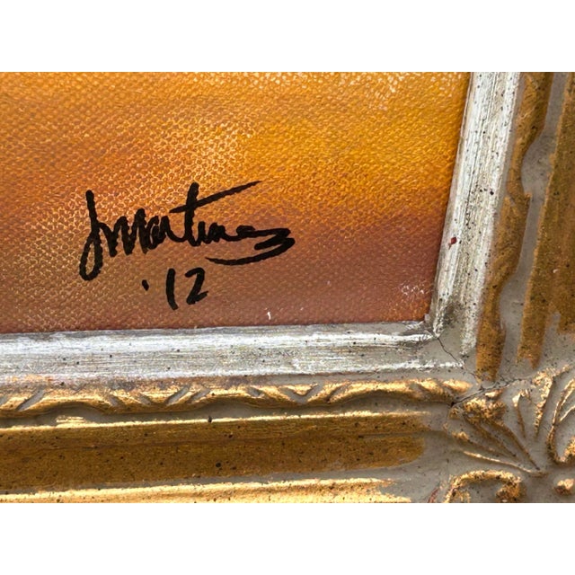 Large - 32" x 44" over-the-fireplace painting in a beautiful byzantine gold frame. 24x36" is the original painting (canvas...