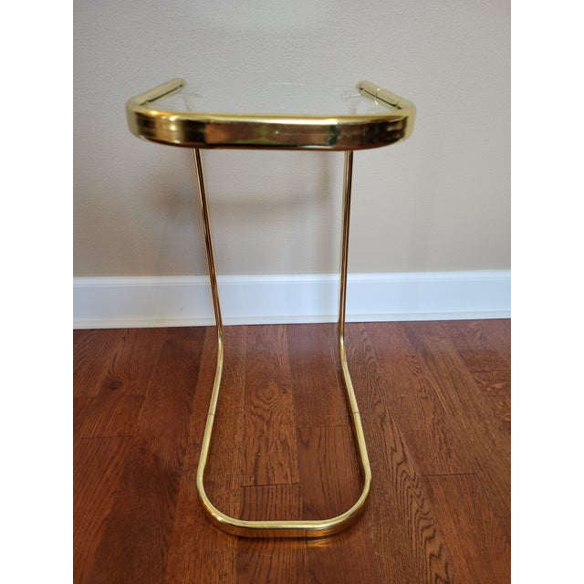 Mid 20th Century Mid-Century Modern Milo Baughman Style Brass Side Tables - a Pair For Sale - Image 5 of 11