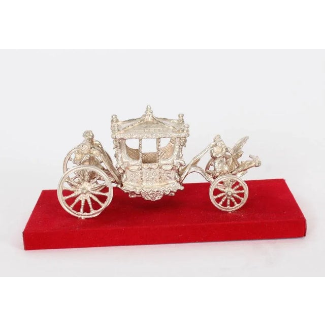 Metal Vintage Model of Queen's Coronation Coach in Sterling Silver, 1970s For Sale - Image 7 of 12