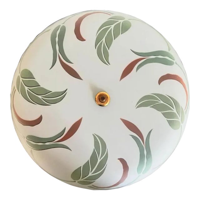 1940s Art Nouveau Leafy Ceiling Light For Sale