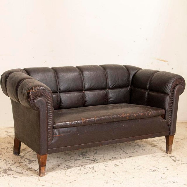 Antique Vintage Brown Leather Sofa Chairish