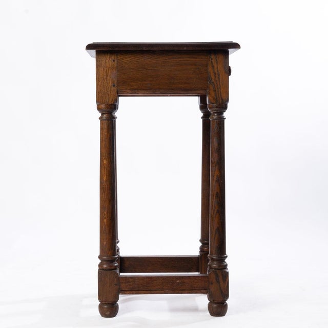 1920s Wallace Nutting Oak Stand For Sale - Image 11 of 12