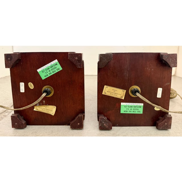 Wood 1970s Famille Noire Table Lamps by Maitland Smith - a Pair For Sale - Image 7 of 7
