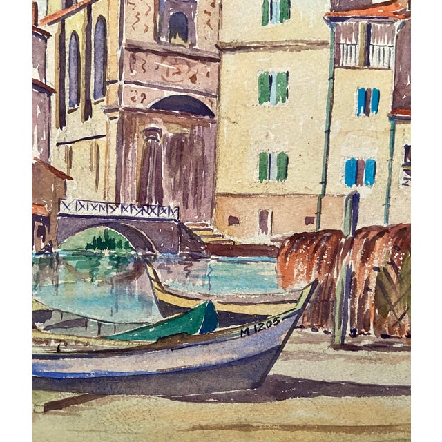 A. Bianne, Martigues, Provence, 1930, Watercolor, Framed For Sale - Image 7 of 10